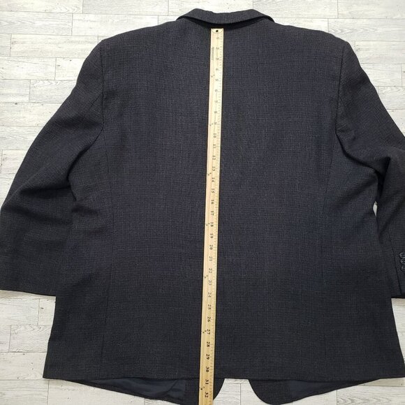 Pronto Uomo Tweed Lambswool Blazer Sport Coat Suit Jacket Dark Blue Mens 52R - Picture 9 of 12
